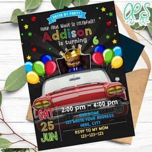 African Boss Baby Drive By Birthday Parade Invitation Printable Instant Download
