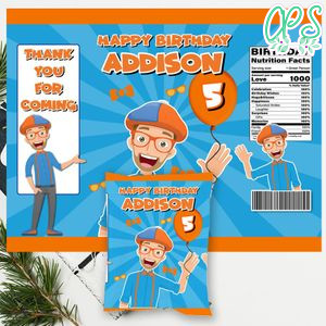 Blippi Chip Bag Digital File Printable Instant Download