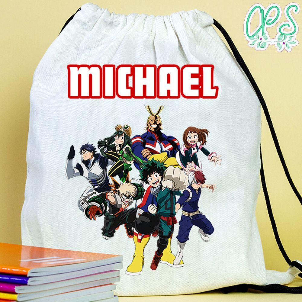 Personalised My Hero Academia Drawstring Bag
