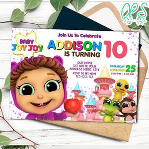 Baby Joy Joy world Invitation Template to Print at Home Instant Download