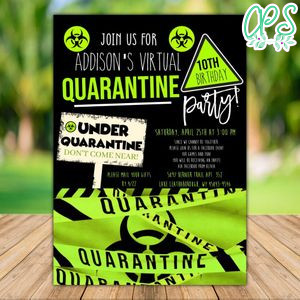 Printable Virtual Quarantine Birthday Invitation Instant Download