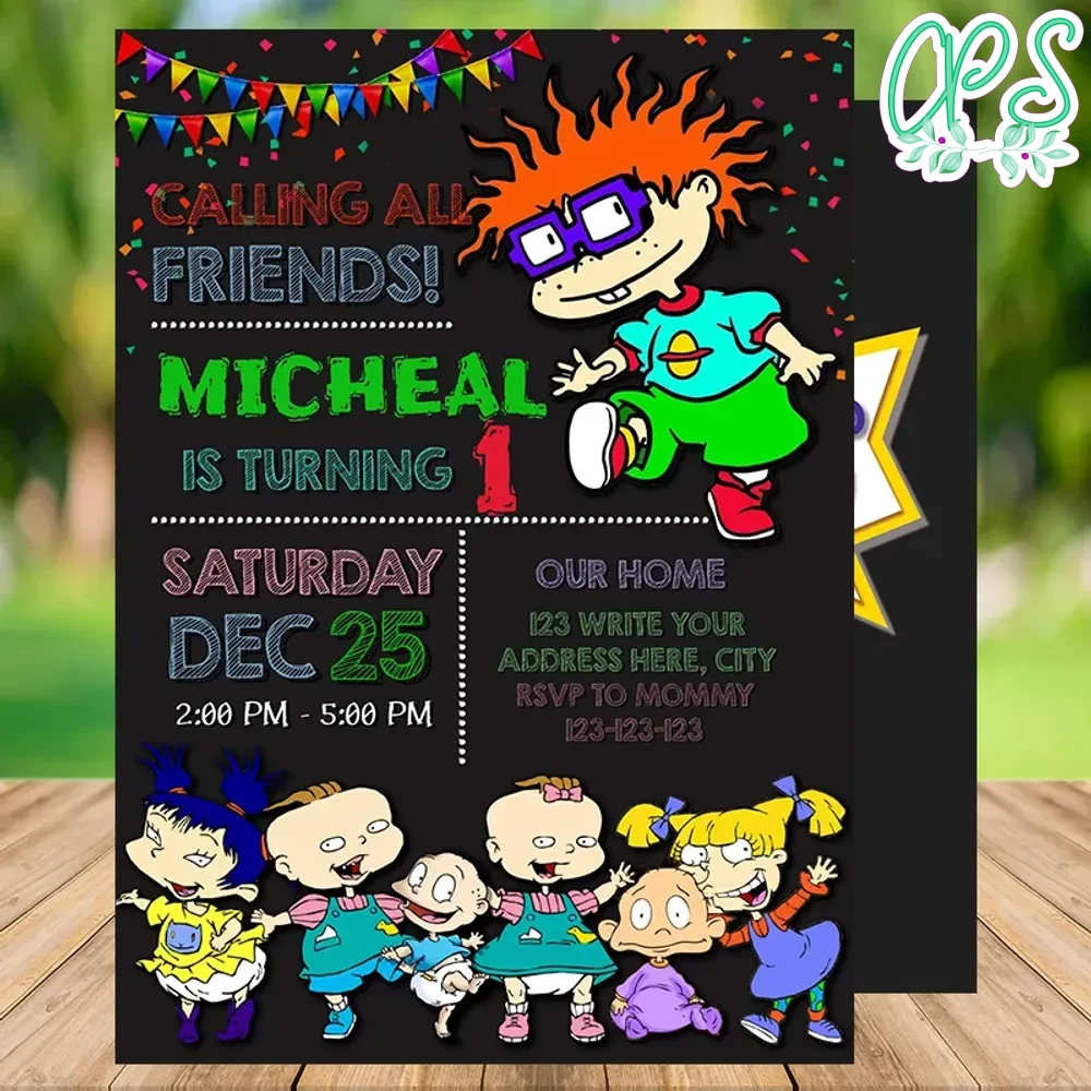 Editable Rugrats Birthday Flyer Digital File | CustomPartyShirts