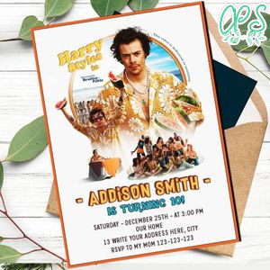 Harry Styles Invitation Customizable Template Instant Download