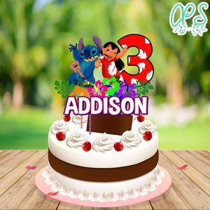 Lilo and Stitch Birthday Cake Topper Template Printable Instant Download