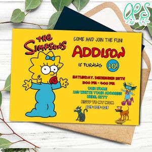 The Maggie Simpsons Invitation Template to Print at Home Instant Download