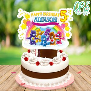 Care bear Birthday Cake Topper Template Printable Instant Download
