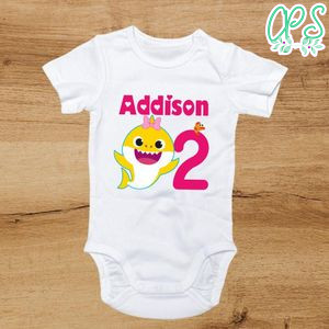 Girl Baby Shark 2nd Birthday PNG file template