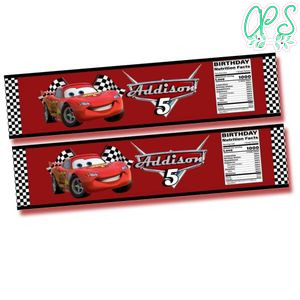 Disney Cars Water Bottle Label Template to Print at Home Instant Download