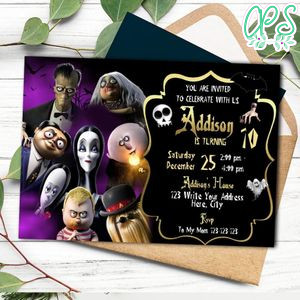 Addams Family Invitation Customizable Template Instant Download