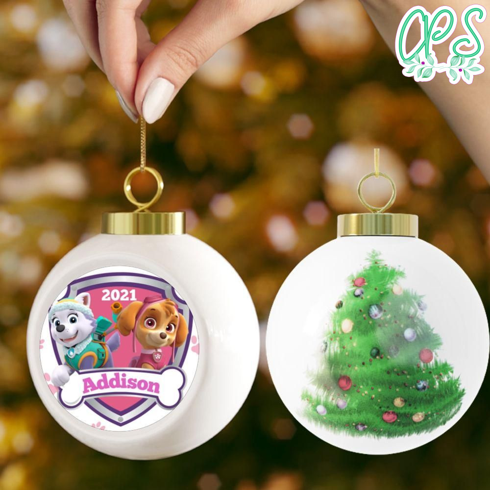 Girl Paw Patrol Christmas Ball Ornament Gift - Kid Christmas Ball Ornament