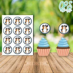 Baby Princess Denim or Diamond Cupcake Topper Digital File Printable Instant Download