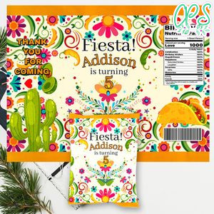 Fiesta Mexico Birthday Chip Bag Digital File Instant Download