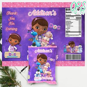 Doc mcstuffins Birthday Chip Bag Digital File Printable Instant Download