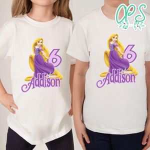 Custom Princess Rapunzel Birthday Shirt for Girl