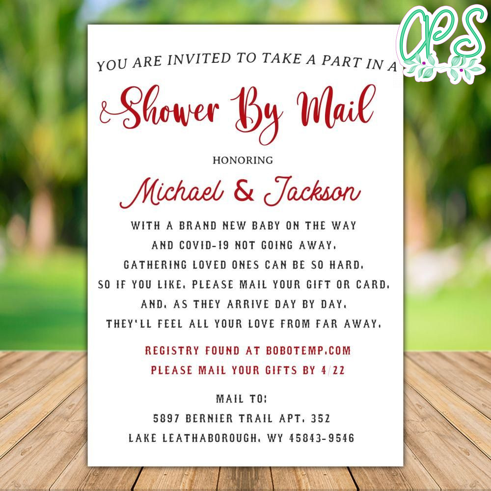 Printable Shower By Mail Invitation Template Instant Download