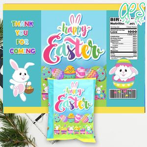 Happy Easter Chip Bag Digital File Printable Instant Download