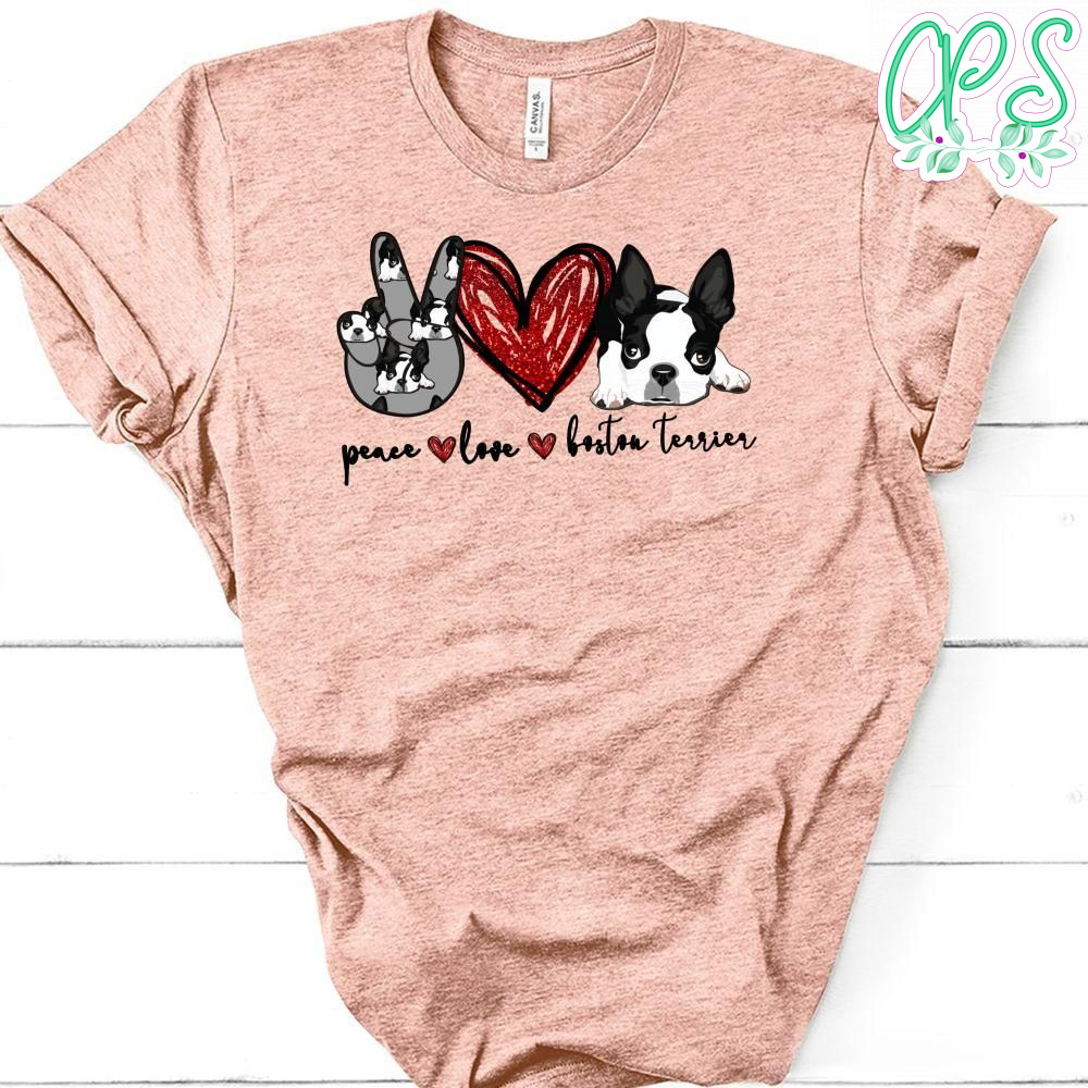 Peace love Boston Terrier PNG file template