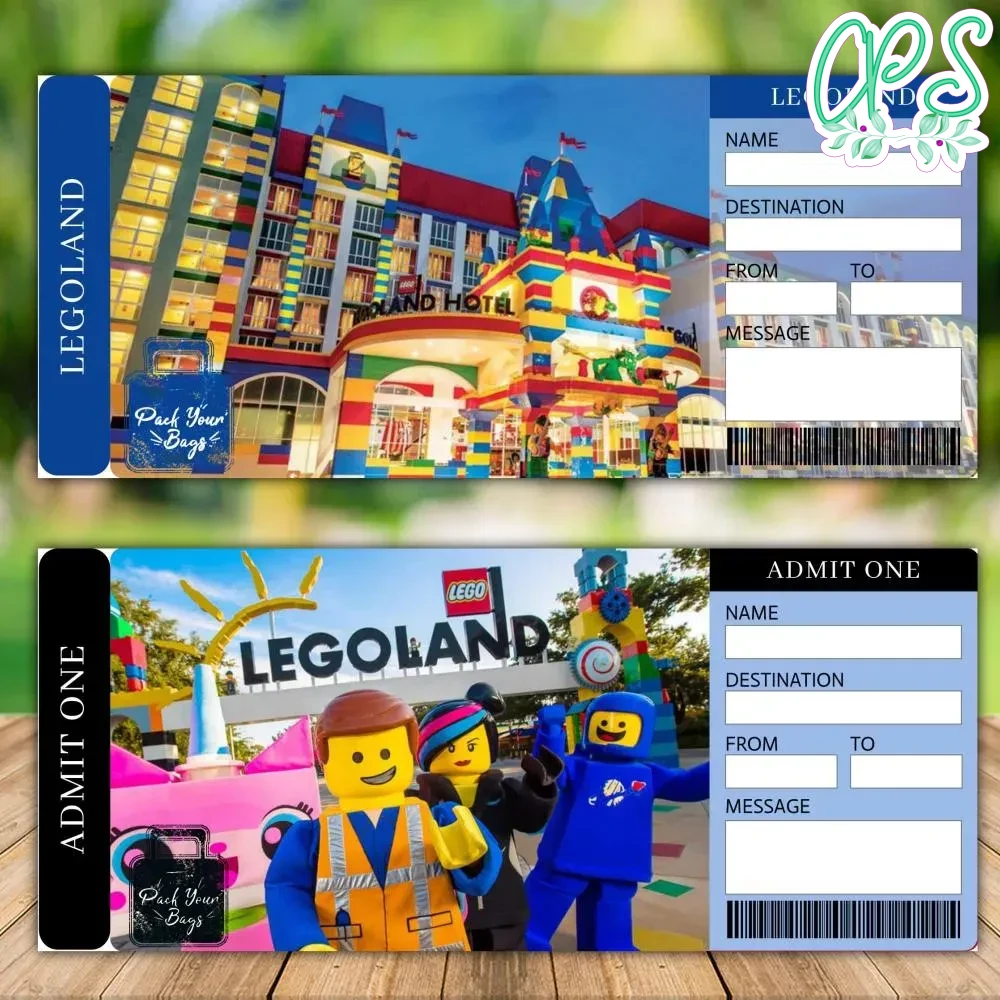 Editable LEGOLAND Surprise Trip Tickets Instant Download ...