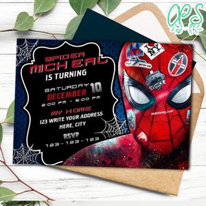 Editable Spider Man Far From Home Invitation Instant Download