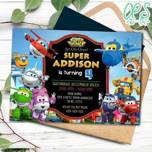 Editable Super Wings Birthday Invitation Instant Download
