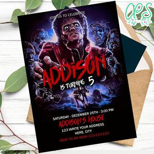 Thriller John Landis Invitation Customizable Template Instant Download
