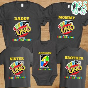 Uno Birthday Family Matching Party Shirts
