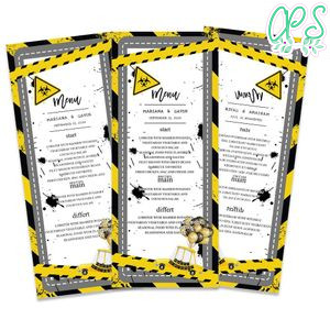Party Under Quarantine Menu Template to print at home Instant Download