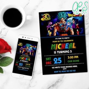 Dragon Ball Heroes Birthday Flyer Customizable Template Instant Download