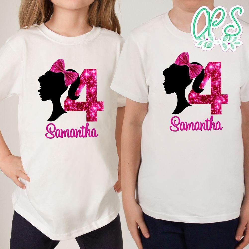 Custom Barbie Birthday Shirt for Girl | CustomPartyShirts Studio