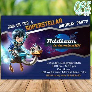 Printable Miles from Tomorrowland Birthday Flyer Instant Download