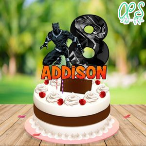 Black Panther Birthday Cake Topper Template Printable Instant Download