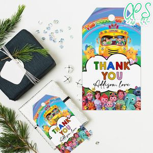 Printable Cocomelon The Wheel On The Bus Favor Tag Instant Download