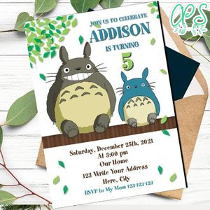 My Neighbor Totoro Invitation Template to Print at Home Instant Download