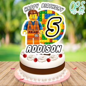Legoland Lego Movie Birthday Cake Topper Template Printable Instant Download