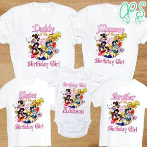 Sailor Moon family birthday party shirts