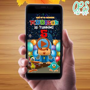 Pocoyo Video Invitation Digital Template Customizable Instant Download