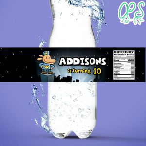 Dogman Water Bottle Label Template to Print at Home Instant Download