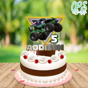 Printable Monster Truck Birthday Cake Topper Template Instant Download