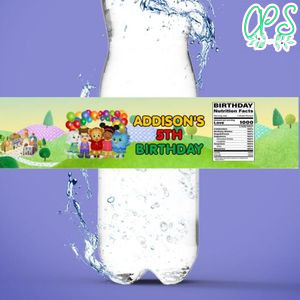 Daniel Tiger Neighborhood Birthday Water Bottle Label Template to Print at Home Instant Download