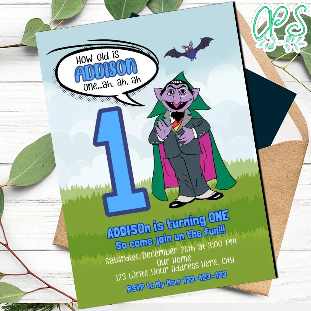 Count Von Count Birthday Flyer Printable Instant Download ...