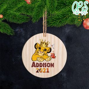 Simba Lion King Christmas Wood Ornament Gift