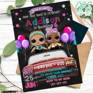 Lol Surprise Dolls Car Parade Birthday Flyer Printable Instant Download