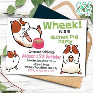 Hamster Birthday Flyer Printable Instant Download