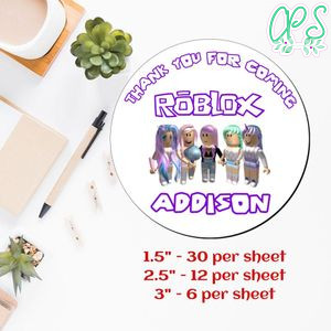 Customized Girl Roblox Printed Happy Birthday Sticker Sheets