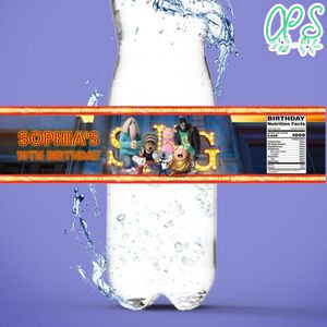 Sing Movie Water Bottle Label Template to Print at Home Instant Download