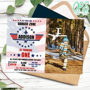 Top Gun Invitation Template with Photo Customizable Instant Download