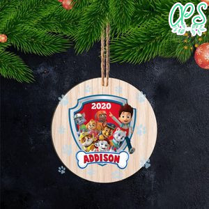 Paw Patrol Christmas Wood Ornament Gift - Kid Christmas Wood Ornament