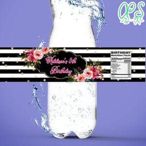 Kate Spade Water Bottle Label Template to Print at Home Instant Download