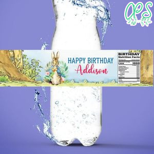 Peter Rabbit Water Bottle Label Template to Print at Home Instant Download