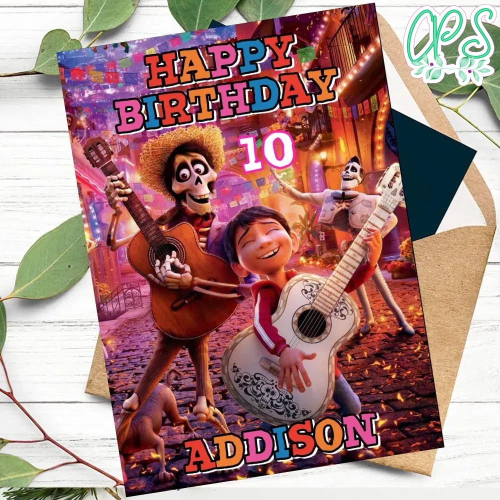 Disney Coco Birthday Card for your Kids to Print at Home DIY ...
